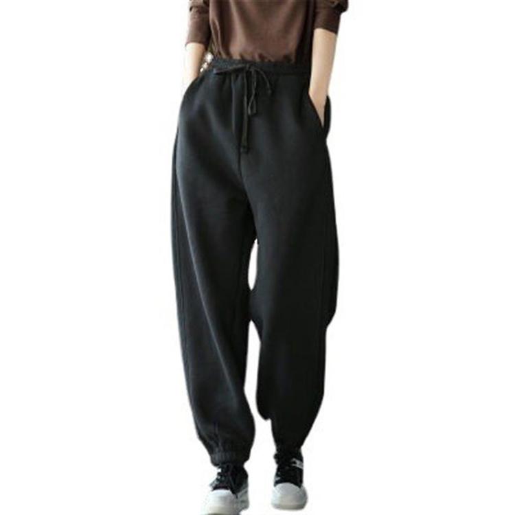 Verano Mujer Harem pantalones rayas bordado gris negro Fleece Pants Bottom  5 colores|Pantalones y pantalones capri| - AliExpress
