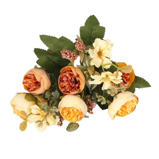 

Ложная роза, современная 5 вилок, разноцветная искусственная роза, домашний свадебный декор, искусственная ветка цветка, искусственная роза, товары для дома жёлтый