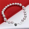 Fashion 925  Silver Bracelets For Women Vintage Designer Round Beads Adjustable Chain Bracelet Party Wedding Jewelry