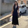 Suspender dress women's summer new floral hanging neck waist thin long dress temperament skirt