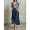 YYFS Women's Fashion Summer Spring Short Sleeve V-Neck Loose Waistlinet Casual Dresses