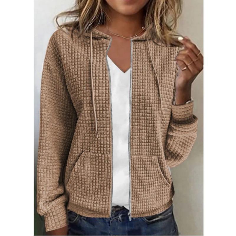 Women S Long Sleeve Hooded Zip Up Sweatshirt Coat