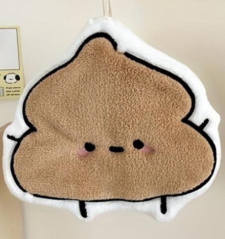 

Large Soft Absorbent Hand Towel, Cute Smiling Face Toilet Paper Roll Design, Durable Hygienic Towel for Bathroom & Kitchen