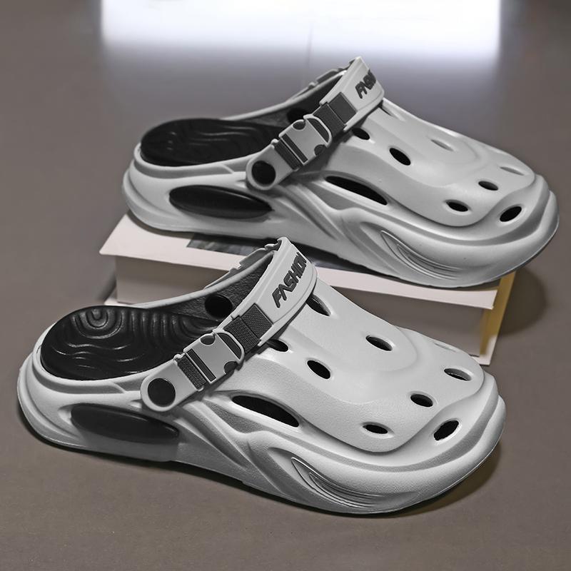 Fashion Men Water-Resistant EVA Slippers Beach-Walking Comfortable Step Sensation Head-Covering Slip-On Sandals Casual Footwear