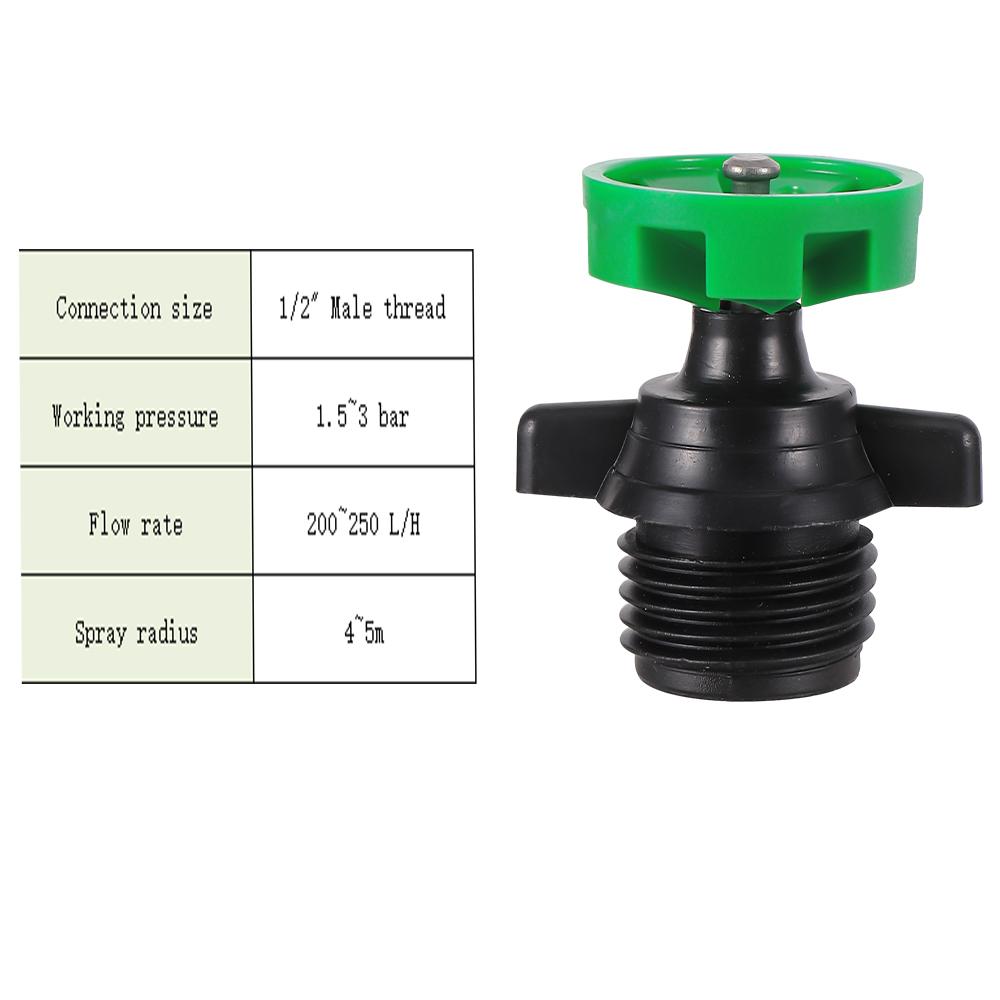 Farm Irrigation Sprinkler 1/2" Male Thread Nozzle 360 Degree Scattering Garden Lawn Rotating Sprinkler Watering Irrigation