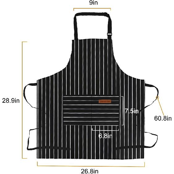 2-Pack Aprons for Women Men with Pockets, Adjustable Bib Kitchen Apron, Chef Aprons for Cooking Baking BBQ