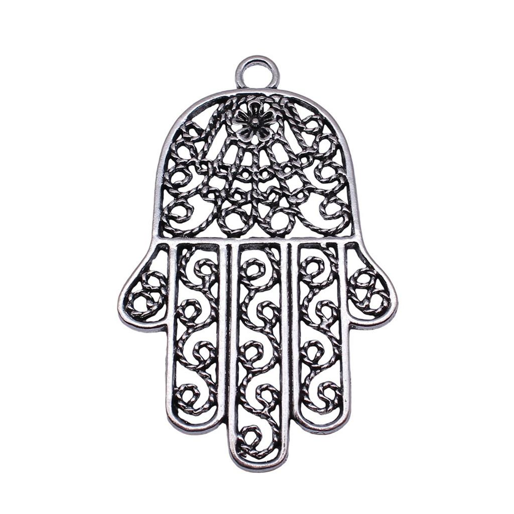 Alloy Hamsa Hand Charms Amulet Pendants For Good Luck Jewelry Making
