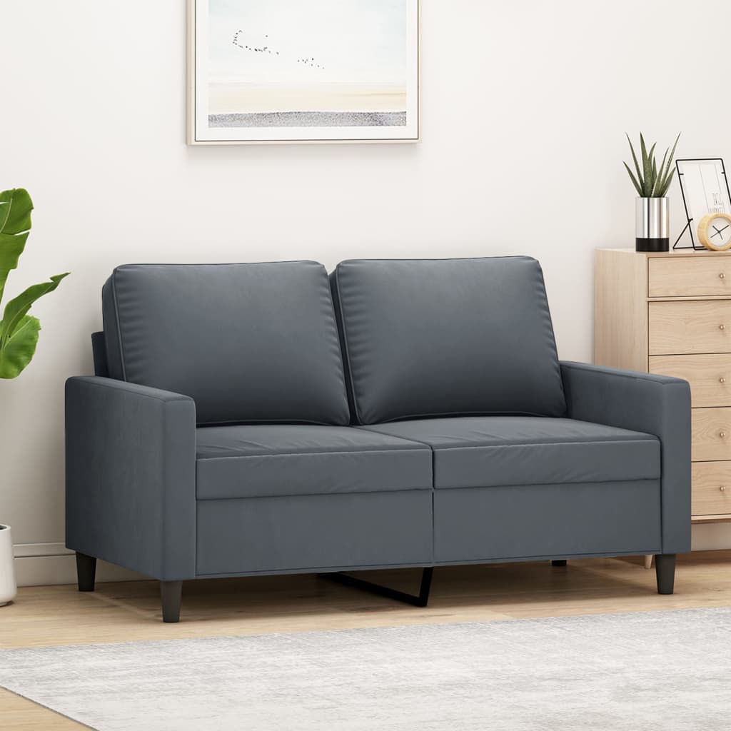2 Seater Sofa Dark Grey 120 Cm Velvet