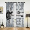 Tende Splash Art Colorate con Chitarra e Musica Rock per Camera da Letto, Soggiorno, Tende per Cucina, Stanza dei Bambini, Tenda per Finestra, Decorazione per la Casa