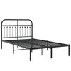 Metal Bed Frame with Headboard Black 120 X 190 Cm