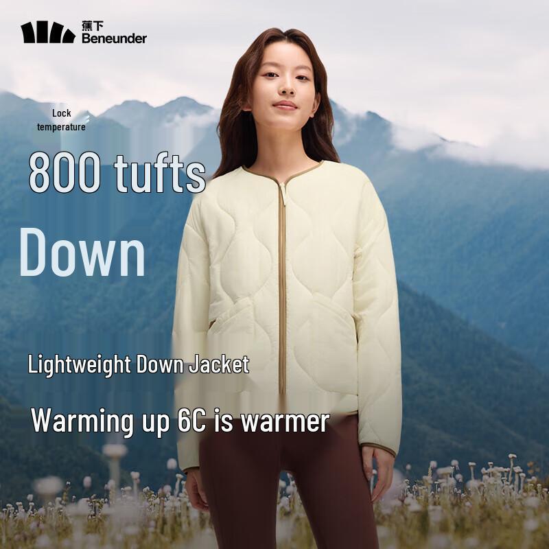 Beneunder Women's Crew Neck Mid-Warm Quilted Jacket
