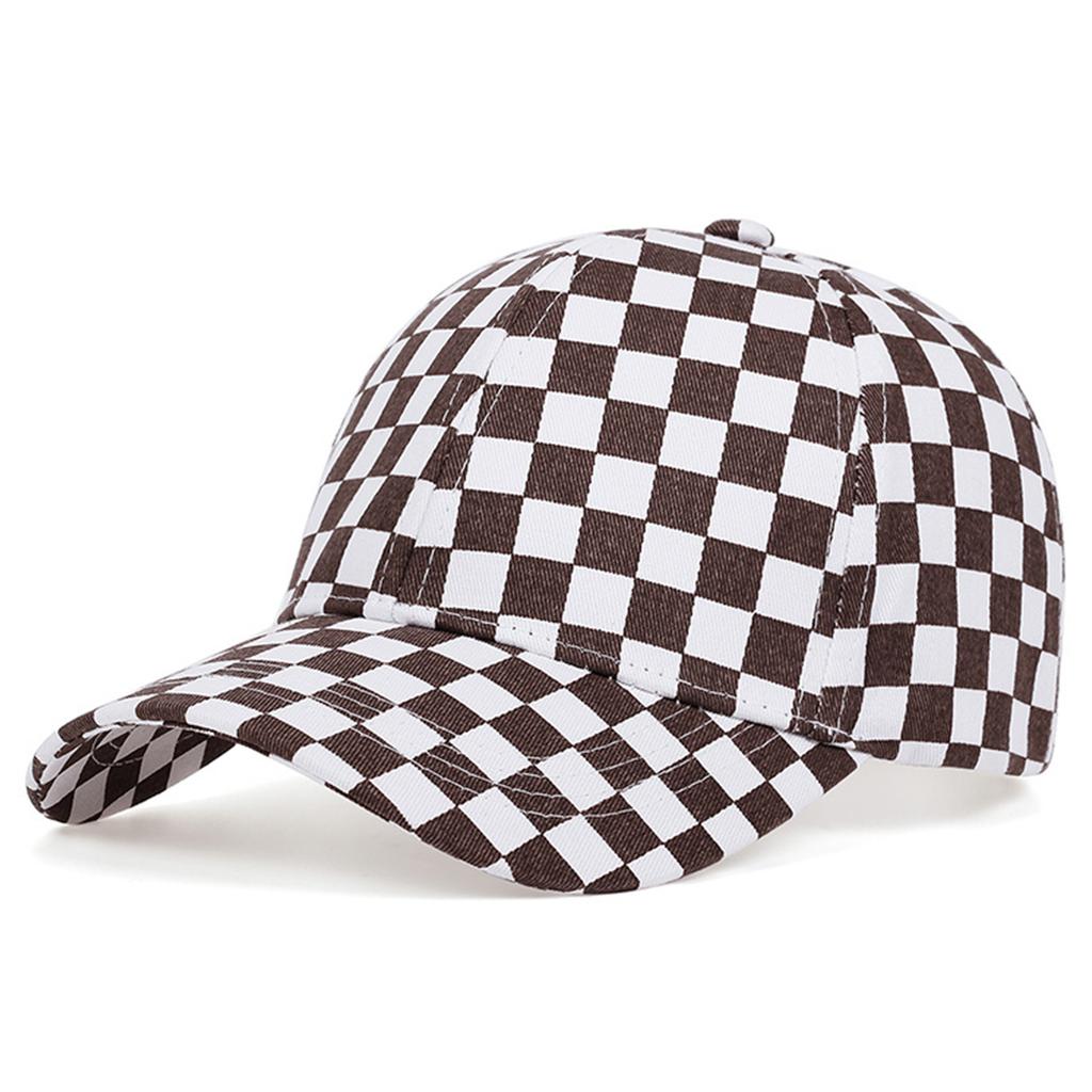 Unisex Small Grid Printing Baseball Caps Spring and Autumn Outdoor Adjustable Casual Hats Sunscreen Hat