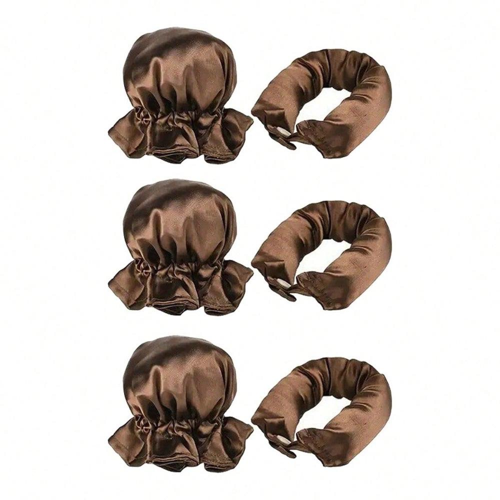 2/4/6Pcs Satin Heatless Hair Curler,Hair Rollers Heatless Curls with Hair Caps,Soft Heatless Curling Rod Headband for Long Hair