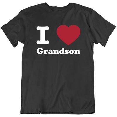 I Love My Grandson Heart Valentine Family T Shirt Tee Gift New