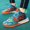 Fashion Trend Sports Running Shoes Korean Version Personality Color Matching High-top Basketball Shoes
