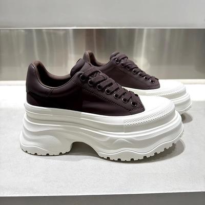 Fashion Outdoors Platform Sneakers for Women Lace-up Thick Sole Ladies Shoes 2024 New Comfortable Outdoors Wear Resistant Female Shoes