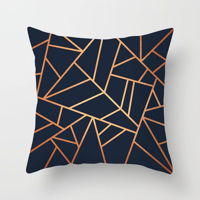 Home Products New Black Geometric Sofa Pillow Cushion Cover Digital Printing Office Cushion Cover