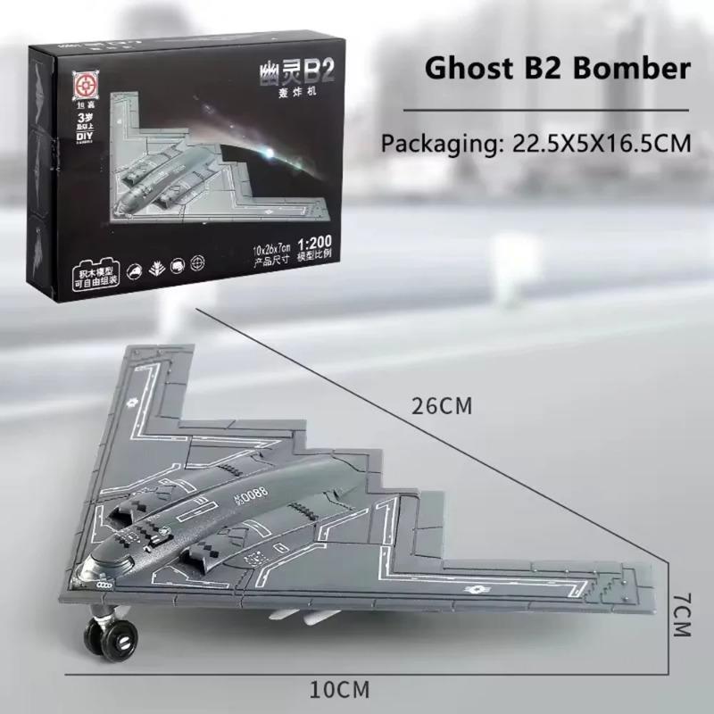 Toy Planes US Air Force B-2 Model 1:200 Scale A Ghost Bomber ABS Die-Cast Aircraft Model Building Blocks Toy Collection Gift