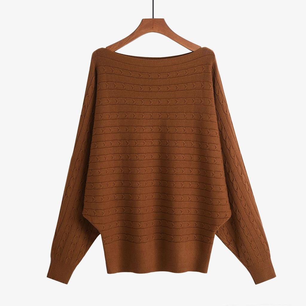 2022 for autumn and winter women's sweaters one-neck twist batman loose plus size long-sleeved jumper
