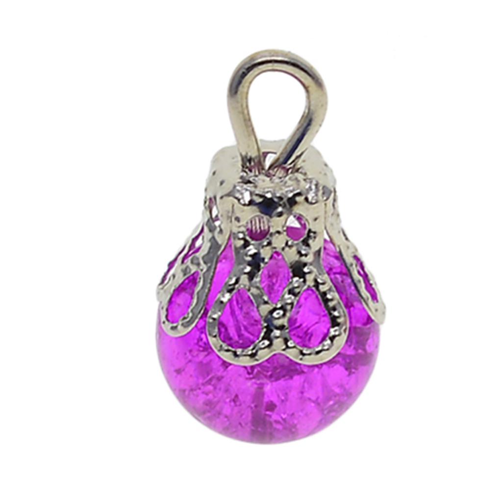 50x pingentes de contas de vidro crackle pingentes de gemas florais para fazer joias faça você mesmo