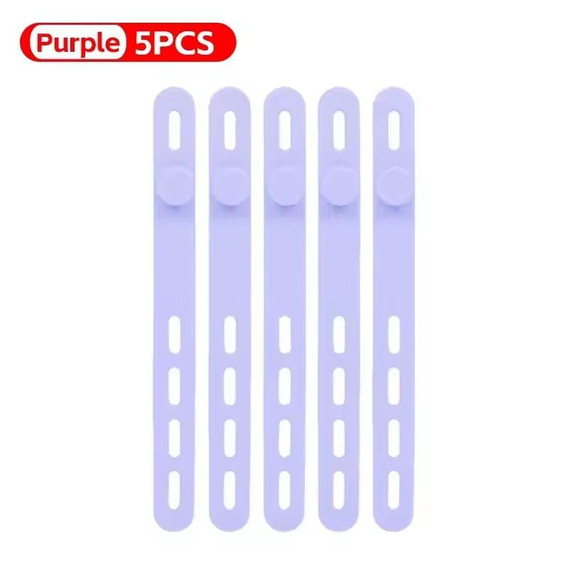 Cable Organizer Reusable Silicone Cable Ties Desk Winder Wire Management Clips for Earphone USB Cord Mouse Home Office Travel