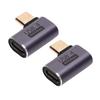 2Pcs Type C Male to Female Right Angle Connector 40Gbps 90 Degree USB C Adapter for Transmission