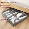 Under-Bed Foldable Shoe Organizer with Dividers - Transparent and Non-Woven Fabric Storage Box