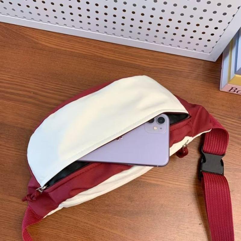 Color Block Crossbody Chest Bag Casual Waist Pack Lightweight Sling Bag for Women Men Travel Hiking Running Outdoor Sports