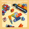 Construction Wooden Vehicle Puzzle Kids Educational Toy Gift For Early Learning