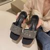 Mujer Sapato Rhinestone Slippers Women 2026 Summer New Fashion  Design Fairy Style Best Low Heel Womenshoes Mujer
