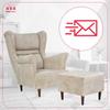 Zoja Wing Chair with Footrest Scandinavian Family Meble Beige Cream