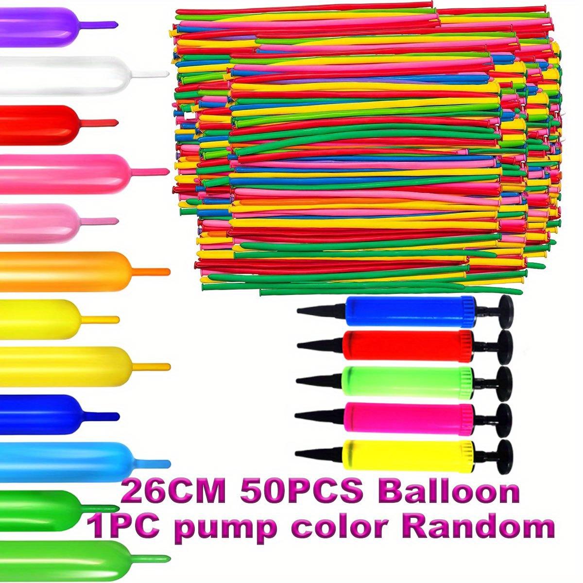 

50/100pcs 10.24inch Colorful Long Latex Balloons With Balloon Pump DIY Manual class Magic Twisting Balloons ZSY 10inch