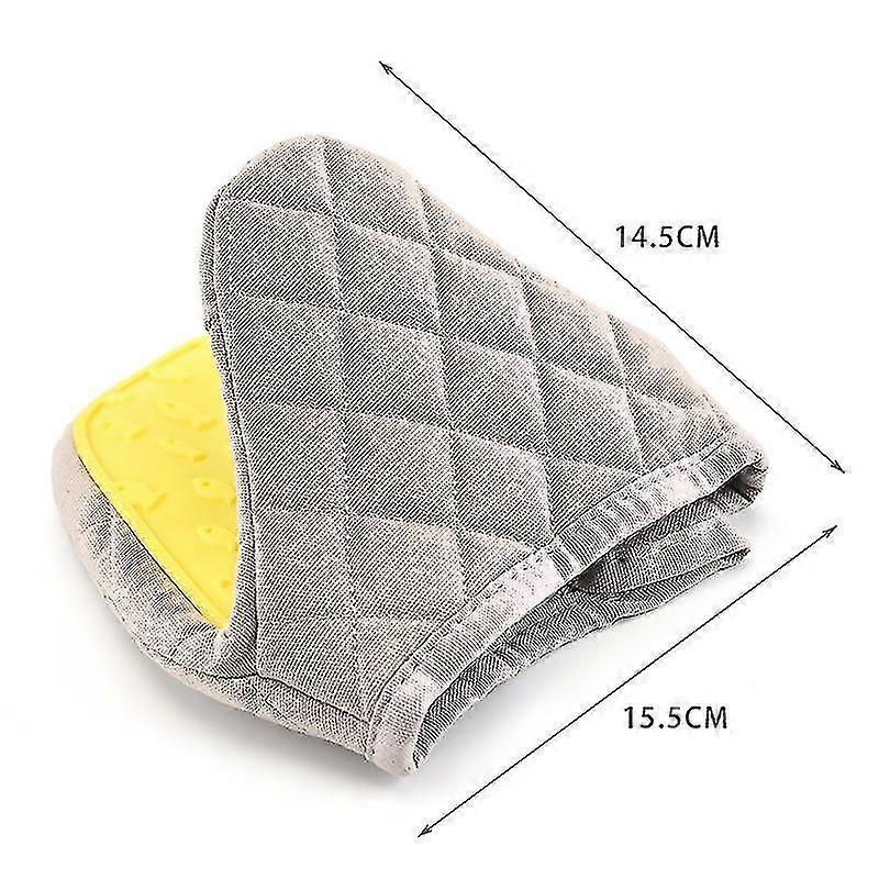 Pack Of 2 Mini Oven Gloves Heat Resistant Non-slip Silicone Cotton With Hanging Loop