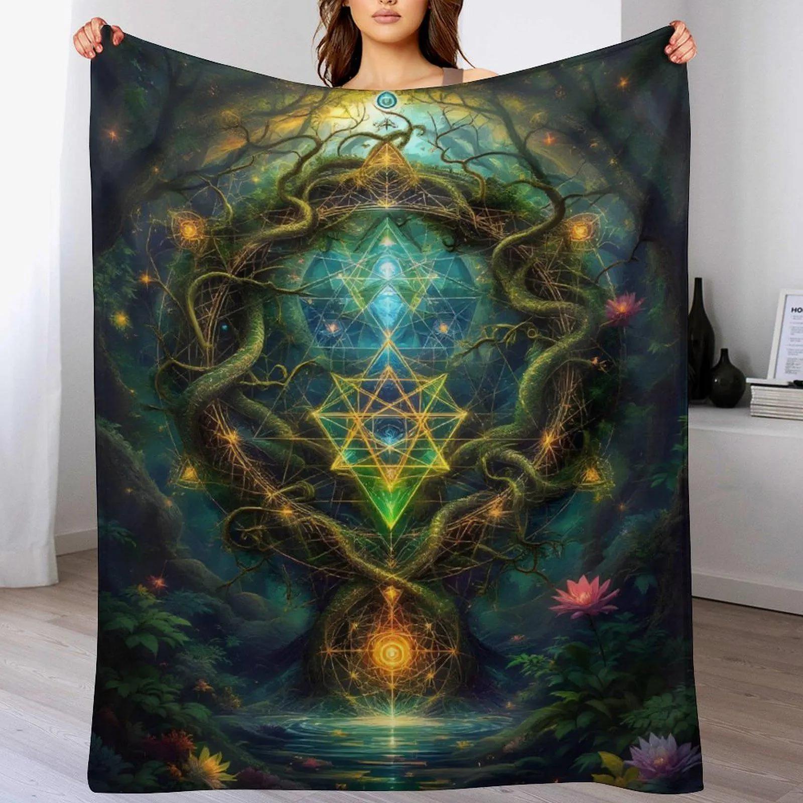 

Flower of Life Sacred Geometry Flannel Blanket Warm AntiPill Winter Couch Bed Travel Decor 75x100cm (30x40inch)
