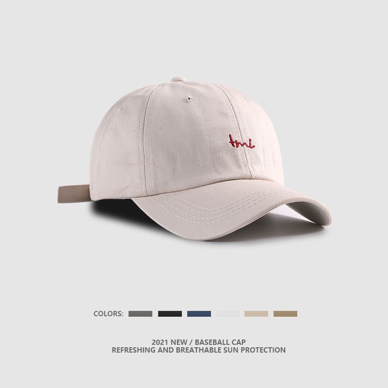 

Hat Female Summer Curved Brim Peaked Cap Embroider Sports Outdoor Sunshade Sun Protection Hat Trendy Men K-style Fashion Baseball Cap C0006TIM Beige M(56-58cm)