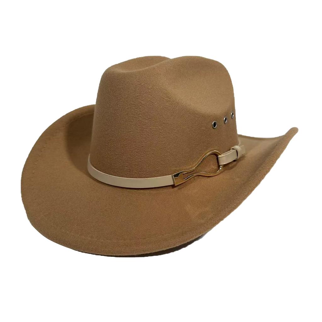 Popular Western Cowboy Hat Men And Women Versatile Jazz Hat Retro Felt Hat European And American Warped Top Hat