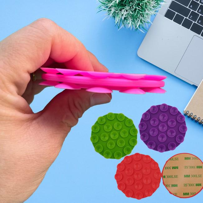 19-Hole Silicone Suction Cup Phone Holder & Power Bank Adhesive Sticker