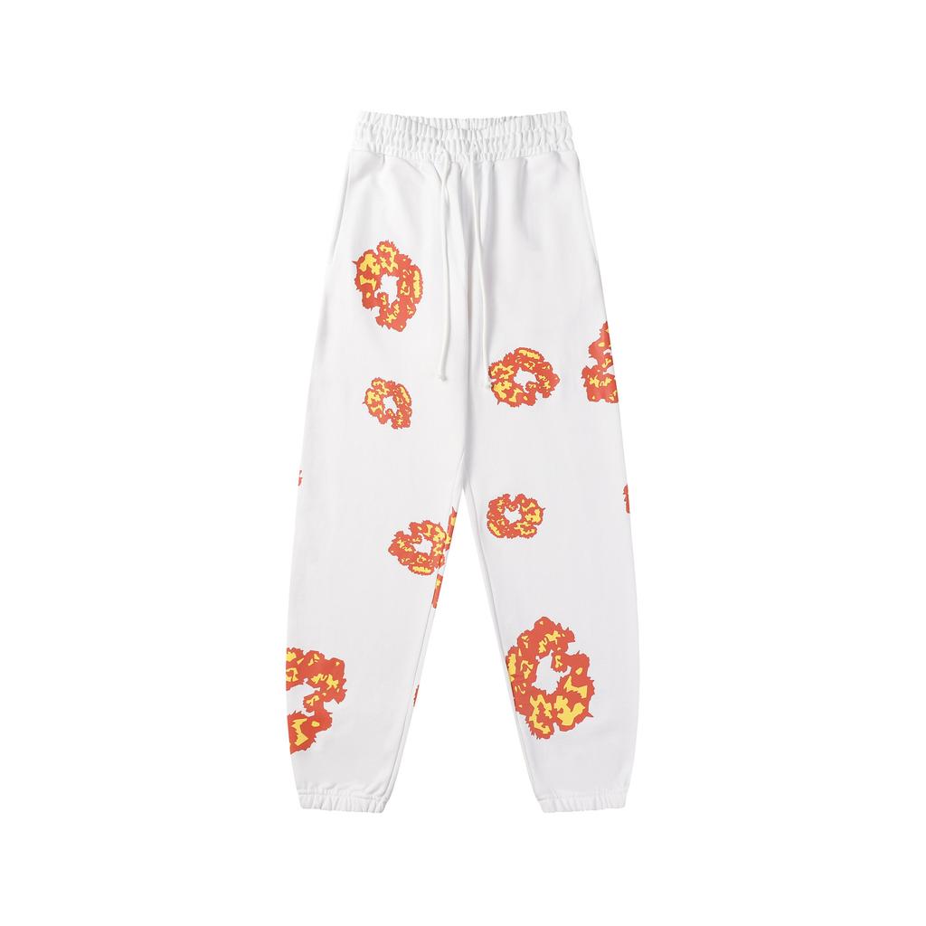 ZYLLO American Style Printed Pants for Men Women 100%cotton Fashionable Sweatpants High Street Style Trousers