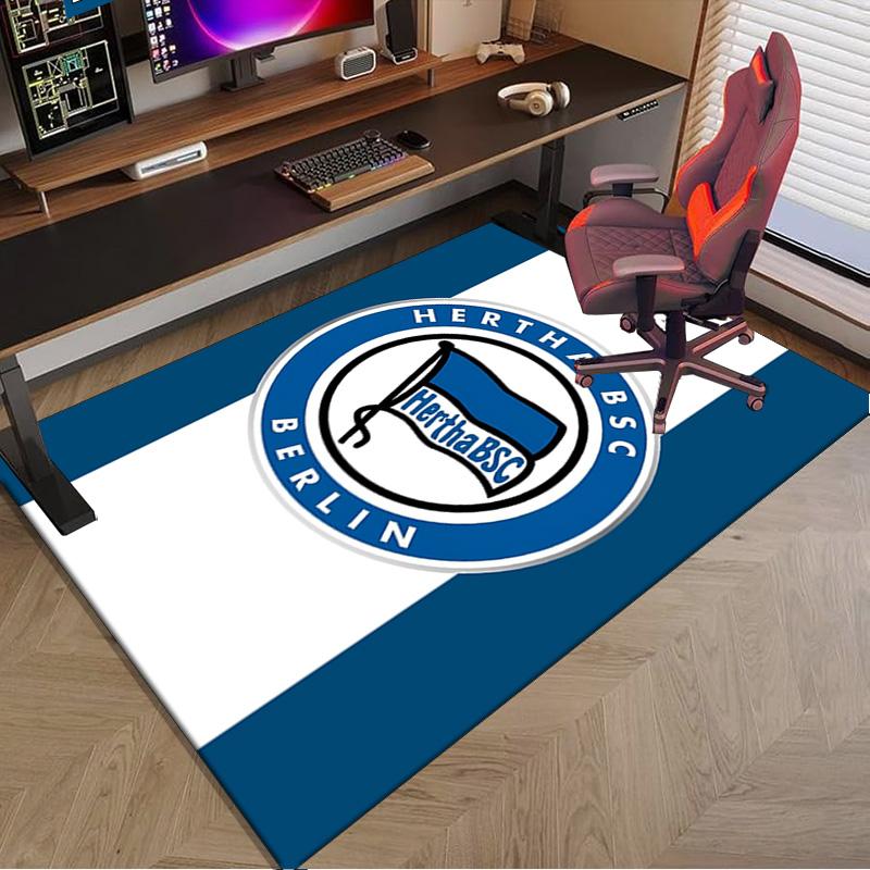 Tappeto Area con Stemma Hertha Bsc Berlin, Tappeto per Ufficio, Tappeto per Sedia, Tappeto Decorativo Salotto Camera da Letto, Tappetino Grande Formato Regali per Fan Regali di Natale