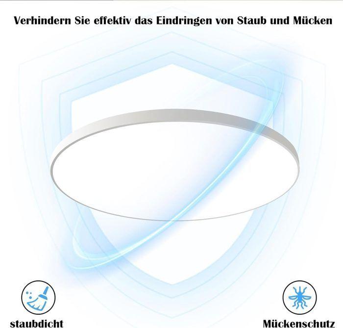 Plafonnier LED plat - NETTLIFE - Ø28cm - 30W 3000K - Dimmable - Télécommande