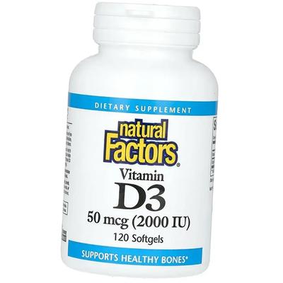 Vitamine D3, Vitamine D3 2000, Natural Factors 120 gélules (36406049)