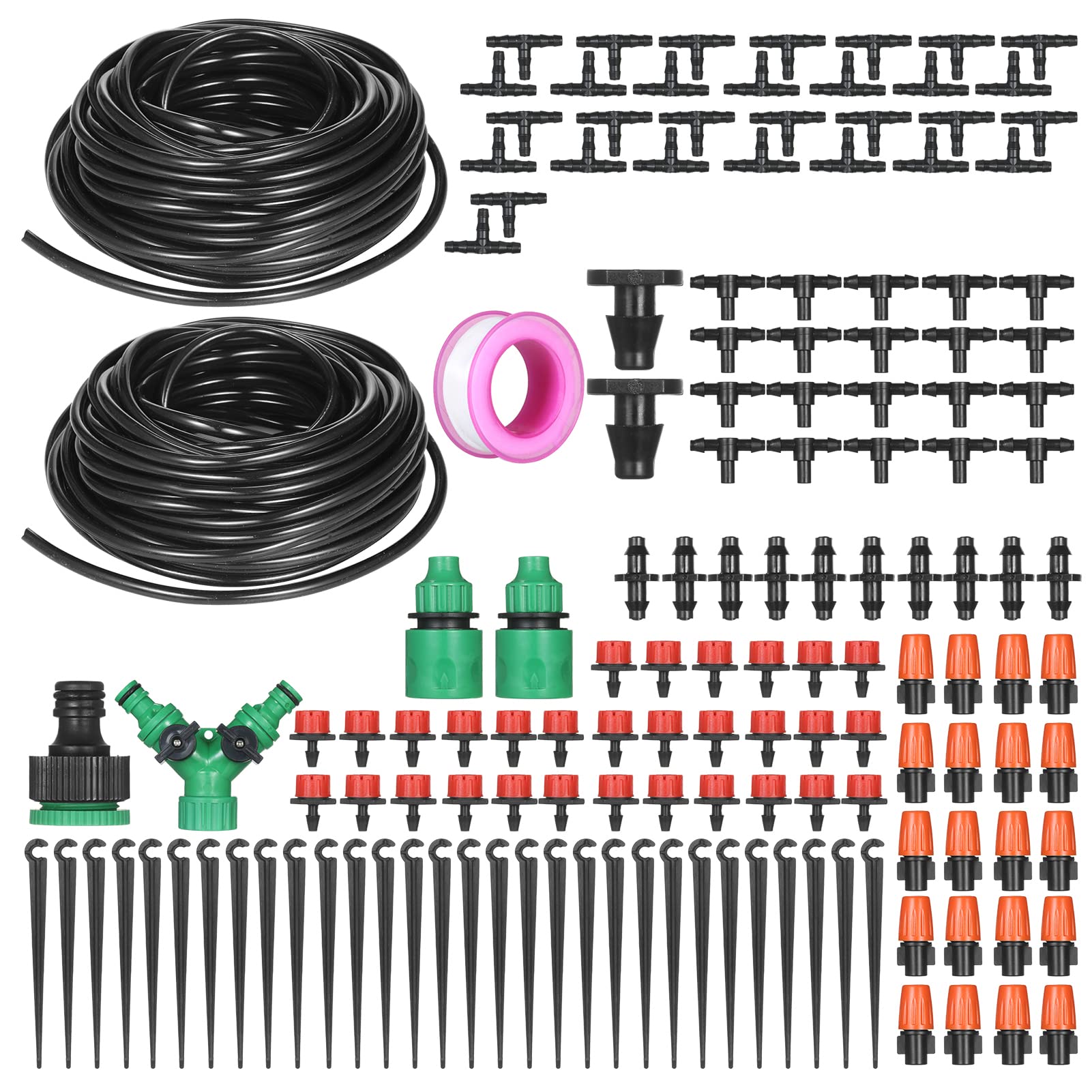 

Duodo Drip Irrigation System, DIY Drip Irrigation Kit with Nozzles, 30 Meter Tube for Garden, Lawn, and Patio Use