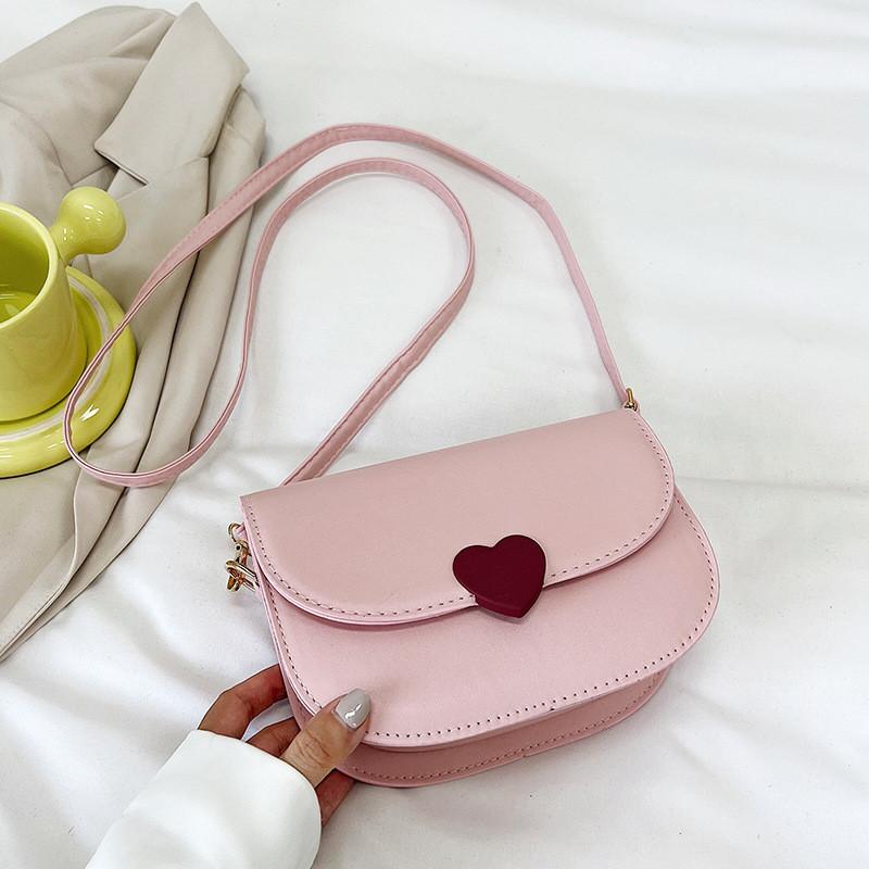 

Trendy Black White Pink Casual Simple Shoulder Bag Stylish Saddle Bag For Women