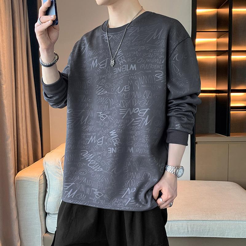 

Толстовка с круглым вырезом мужская весна и осень новый стиль принтованный свободный повседневный пуловер универсальная одежда 2XL