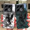 Black Cartoon Dapeng For Infinix Note 40 4G 30i 12 G96 Smart 8 Hot 9 Play 10 11S 12 20i 50 Pro Plus 5G Tempered Glass Phone Case