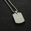 Rectangular Dog Tags Medical Symbols Men Necklace Titanium Steel Pendant Necklace (with Chain)