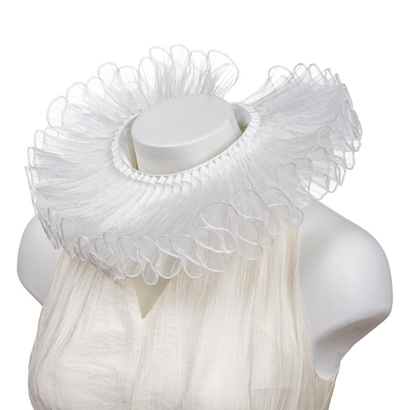 Perfect Match White Scarf Neck Ruffle Fake Collar Opera Performance Retro Decoration Collar Medieval Costume Accessories Po Props