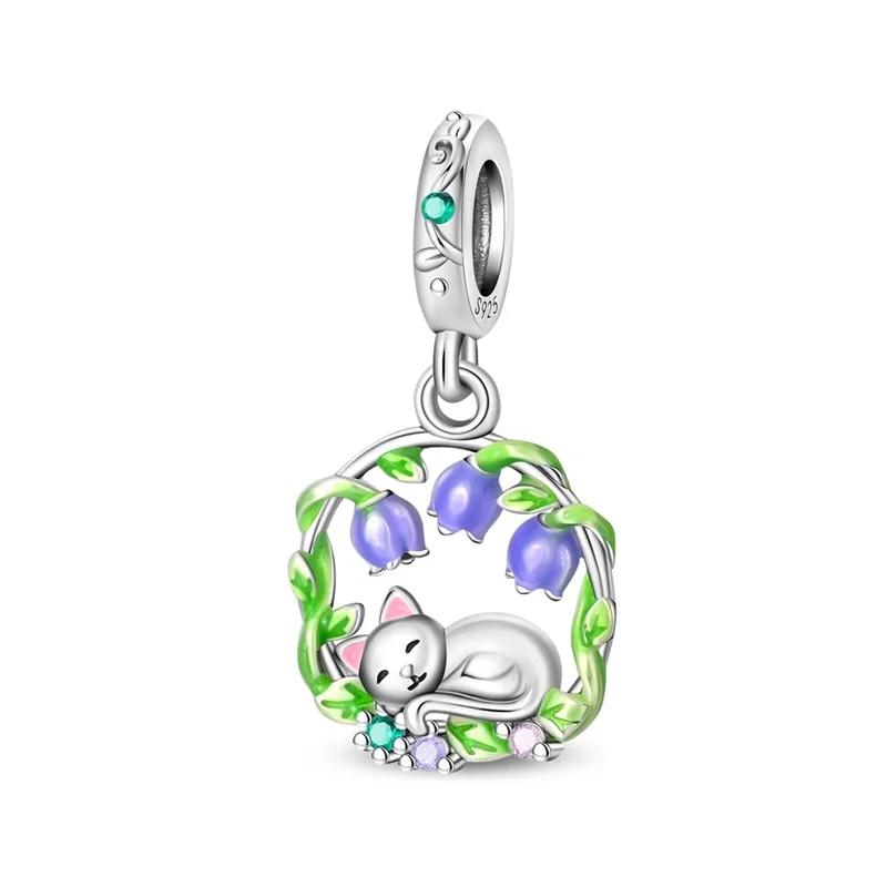 Luck Charm Copper Craft Four Leaf Clover Green Tree Frog Turtle Bead Pendant Ideal For Bracelet Women Diy Jewelry Present