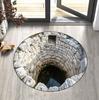 3D Tunnel Rug Round Optical Illusion Stone Carpet Modern Living Room Bedroom Garden Areas Carpet for Home and Room Decoration