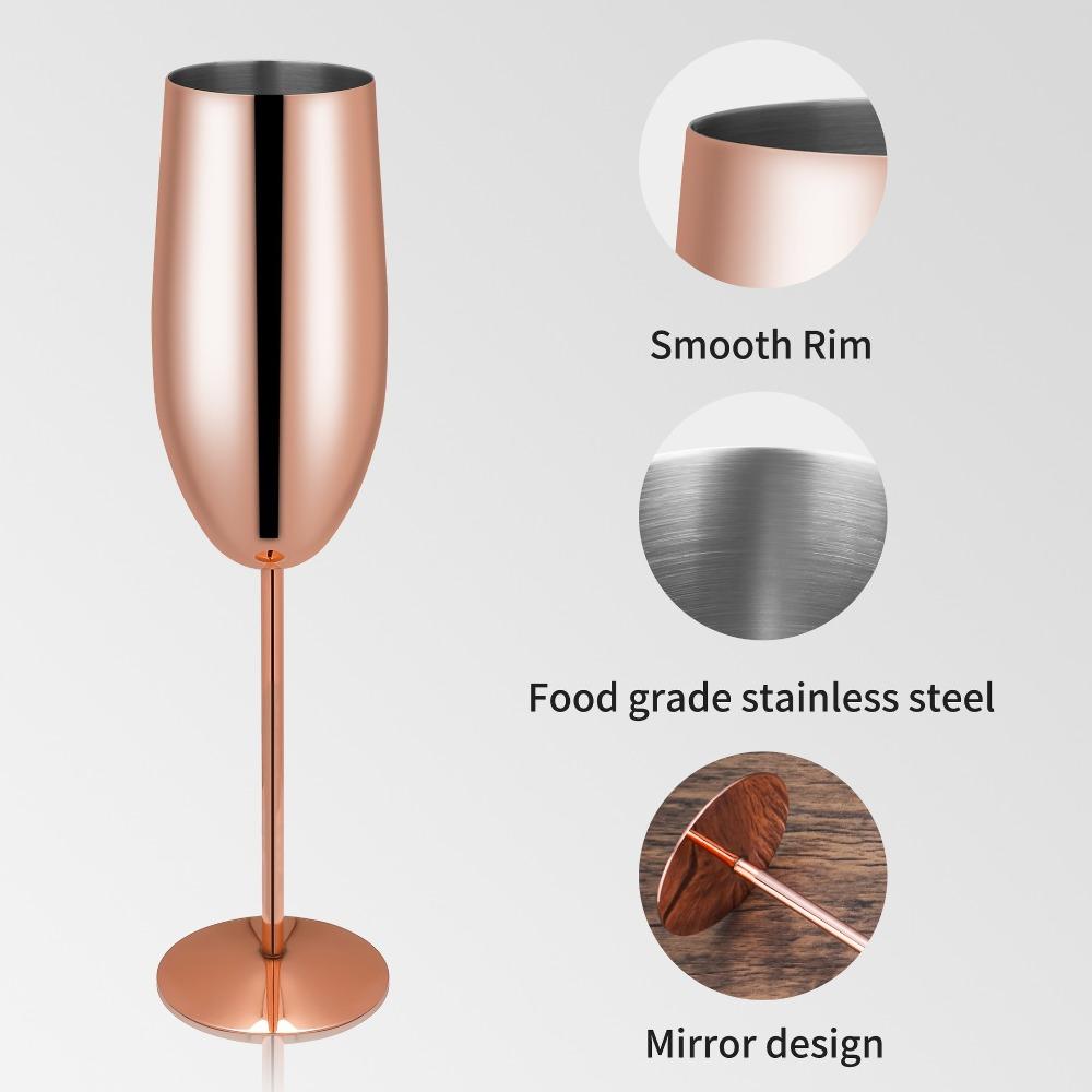 Unbreakable Metal Cocktail Glasses Creative Metal Goblet New Steel Champagne Flute Wine Drinking